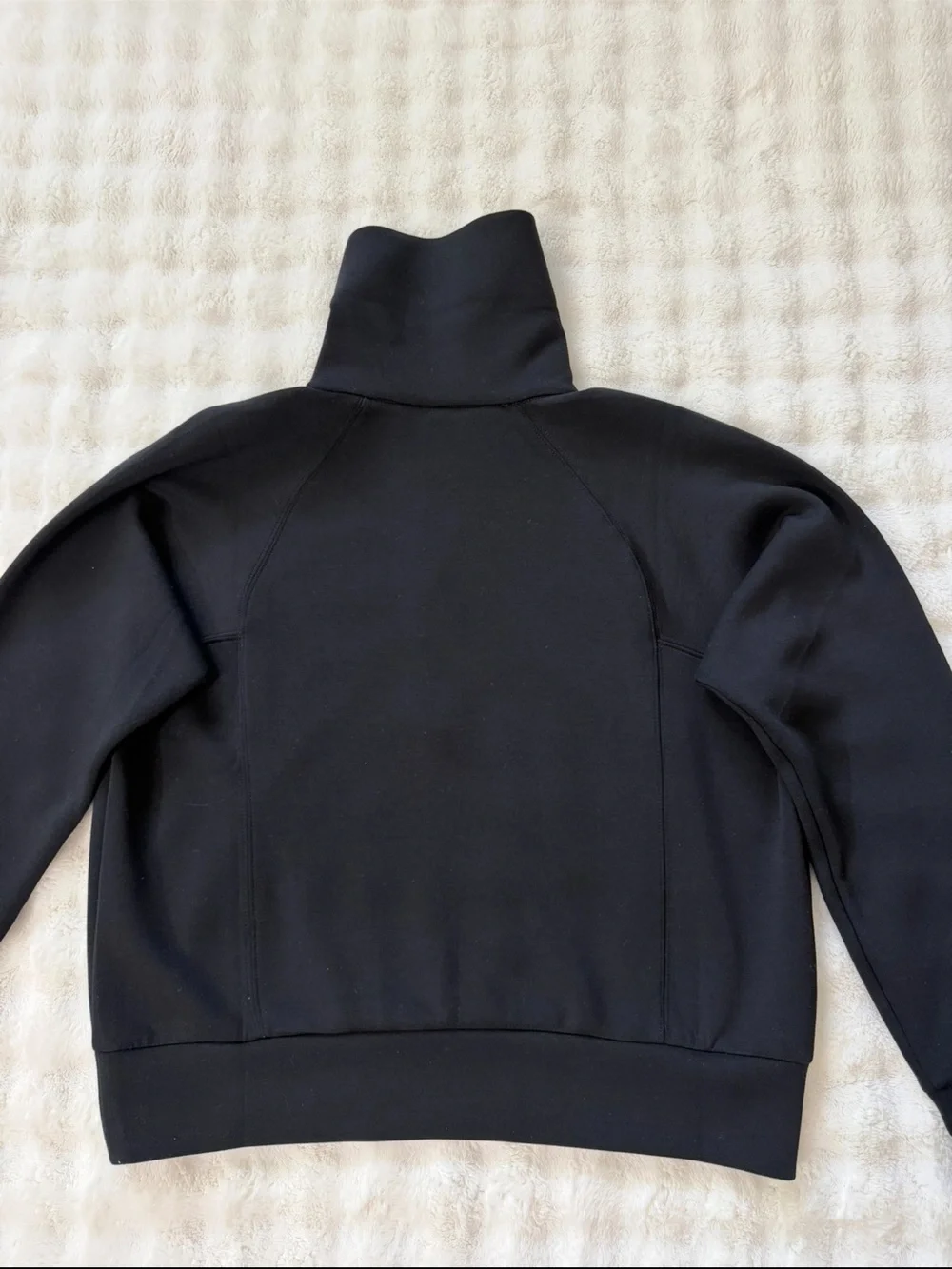 NEW SPANX AirEssentials Half-Zip Sweatshirt Very Black Size Small Coastal Chic - Picture 9 of 16